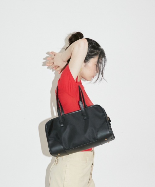 THEATRE PRODUCTS(シアタープロダクツ)の「ナイロンツイルスクエアハンドバッグL(ボストンバッグ・レディース・ブラック/ベージュ/ブラウン・FREE)」の22枚目の写真