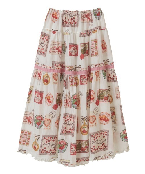 PINK HOUSE（ピンクハウス）の「チェリープリントスカート（スカート・レディース・ブラック/キナリ/ピンク/ライトグリーン・フリー）」の8枚目の写真