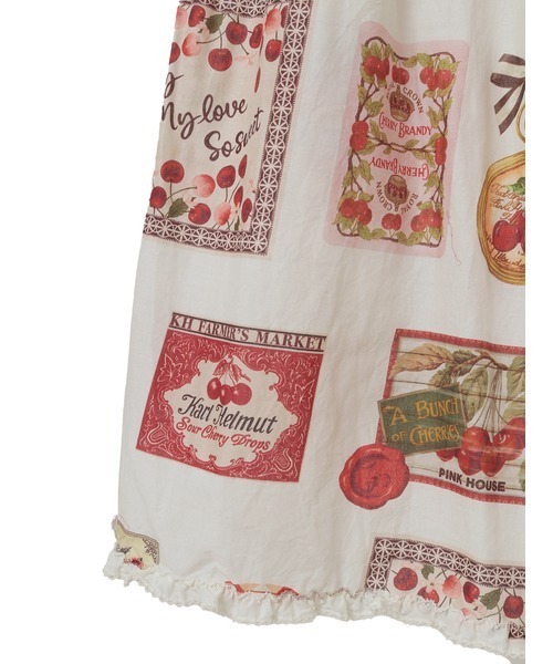 PINK HOUSE（ピンクハウス）の「チェリープリントスカート（スカート・レディース・ブラック/キナリ/ピンク/ライトグリーン・フリー）」の11枚目の写真