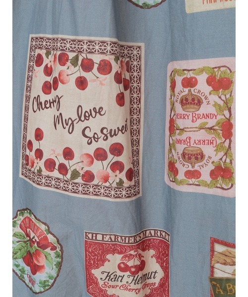 PINK HOUSE（ピンクハウス）の「チェリープリントスカート（スカート・レディース・ブラック/キナリ/ピンク/ライトグリーン・フリー）」の6枚目の写真