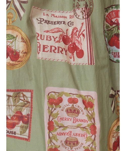 PINK HOUSE（ピンクハウス）の「チェリープリントスカート（スカート・レディース・ブラック/キナリ/ピンク/ライトグリーン・フリー）」の7枚目の写真