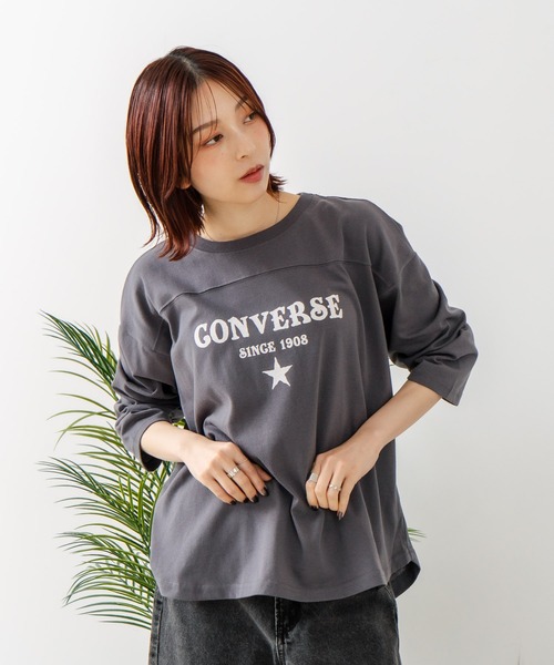 CONVERSE(コンバース)の「【CONVERSE/コンバース】裾ラウンド 7分袖 Tシャツ(Tシャツ/カットソー・レディース・チャコールグレー/レッド/ブルー/アイボリー・MEDIUM/LARGE)」の20枚目の写真