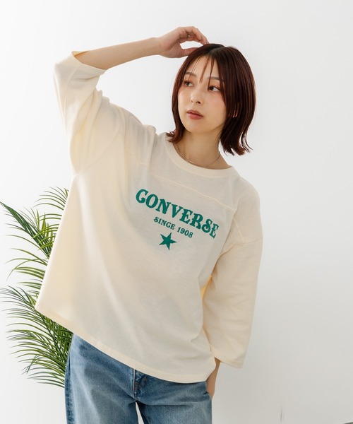 CONVERSE(コンバース)の「【CONVERSE/コンバース】裾ラウンド 7分袖 Tシャツ(Tシャツ/カットソー・レディース・チャコールグレー/レッド/ブルー/アイボリー・MEDIUM/LARGE)」の11枚目の写真
