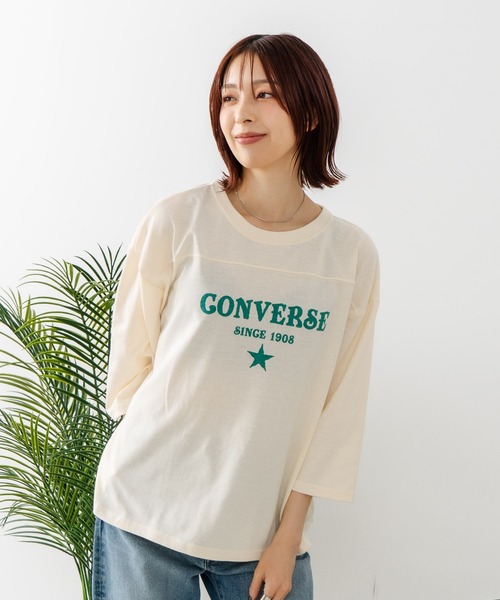 CONVERSE(コンバース)の「【CONVERSE/コンバース】裾ラウンド 7分袖 Tシャツ(Tシャツ/カットソー・レディース・チャコールグレー/レッド/ブルー/アイボリー・MEDIUM/LARGE)」の12枚目の写真