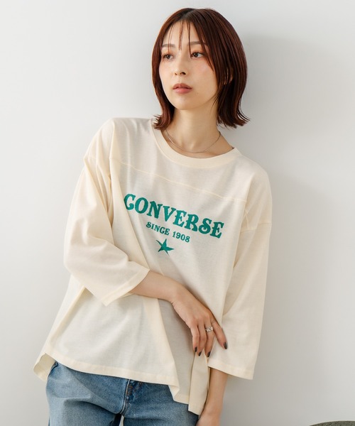 CONVERSE(コンバース)の「【CONVERSE/コンバース】裾ラウンド 7分袖 Tシャツ(Tシャツ/カットソー・レディース・チャコールグレー/レッド/ブルー/アイボリー・MEDIUM/LARGE)」の16枚目の写真