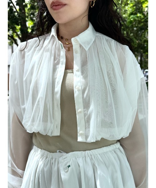 TULLE BALLOON CROPPED SHIRT（シャツ/ブラウス）｜ELCHELE