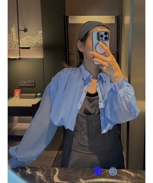 ENFOLDWASHABLE BALLOON CROPPED SHIRTブラウス WASHABLE BALLOON CROPPED SHIRT