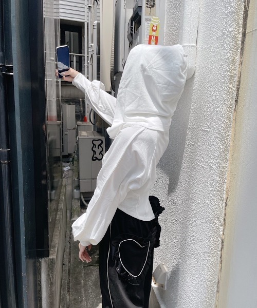 lilLilly（リルリリー）の「ピグメントコルセットパーカー（パーカー・レディース・ホワイト/ブラック/グレー・FREE）」の7枚目の写真