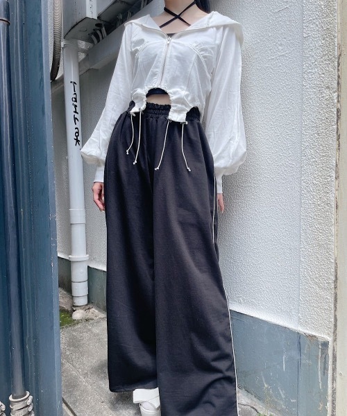 lilLilly（リルリリー）の「ピグメントコルセットパーカー（パーカー・レディース・ホワイト/ブラック/グレー・FREE）」の10枚目の写真