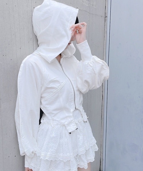 lilLilly（リルリリー）の「ピグメントコルセットパーカー（パーカー・レディース・ホワイト/ブラック/グレー・FREE）」の11枚目の写真