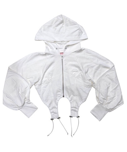 lilLilly（リルリリー）の「ピグメントコルセットパーカー（パーカー・レディース・ホワイト/ブラック/グレー・FREE）」の4枚目の写真