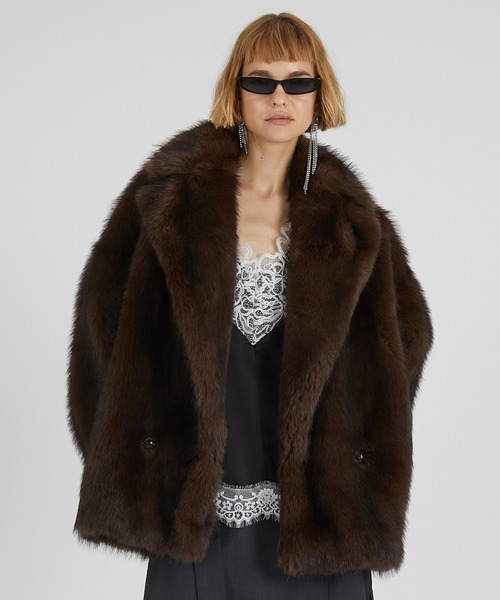 PRANK PROJECT（プランクプロジェクト）の「シャドーファージャケット / Shadow Fur Jacket（その他アウター・レディース・ブラウン/ベージュ・FREE）」の2枚目の写真