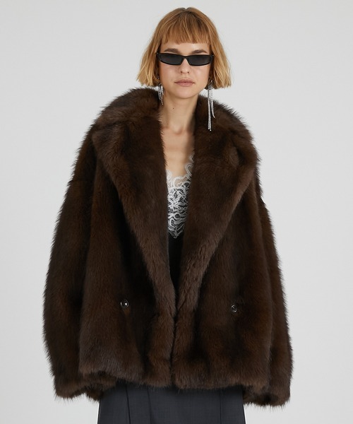 PRANK PROJECT（プランクプロジェクト）の「シャドーファージャケット / Shadow Fur Jacket（その他アウター・レディース・ブラウン/ベージュ・FREE）」の9枚目の写真