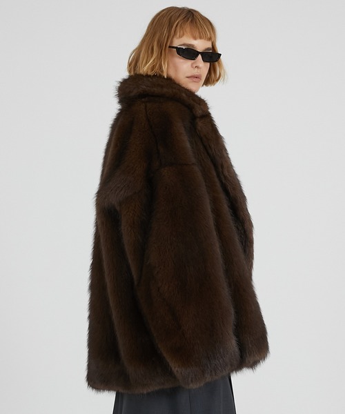 PRANK PROJECT（プランクプロジェクト）の「シャドーファージャケット / Shadow Fur Jacket（その他アウター・レディース・ブラウン/ベージュ・FREE）」の12枚目の写真