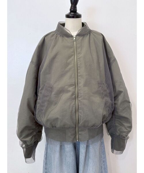 Ungrid（アングリッド）の「チュールドッキングMA-1（MA-1・レディース・ブラック/カーキ・FREE）」の4枚目の写真