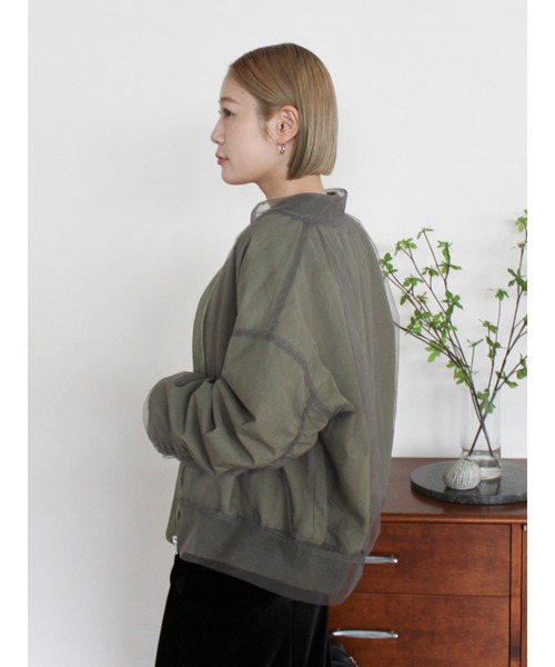 Ungrid（アングリッド）の「チュールドッキングMA-1（MA-1・レディース・ブラック/カーキ・FREE）」の8枚目の写真