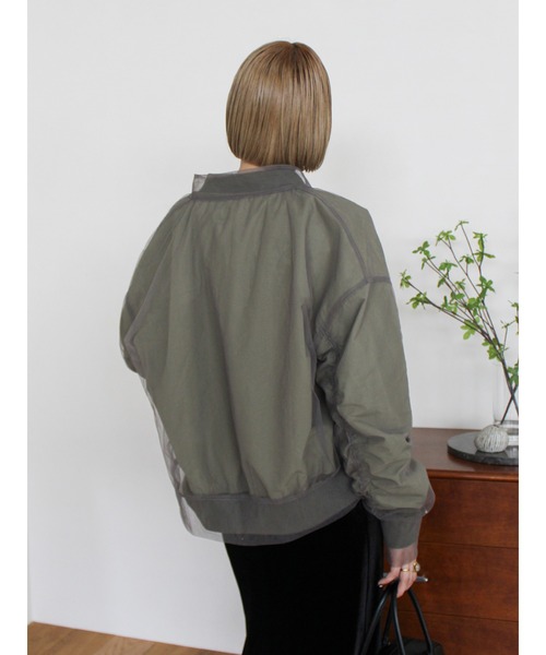 Ungrid（アングリッド）の「チュールドッキングMA-1（MA-1・レディース・ブラック/カーキ・FREE）」の9枚目の写真