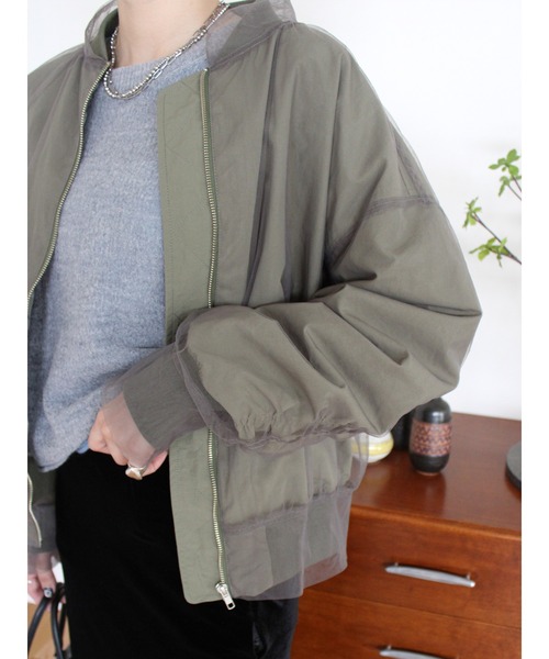 Ungrid（アングリッド）の「チュールドッキングMA-1（MA-1・レディース・ブラック/カーキ・FREE）」の10枚目の写真