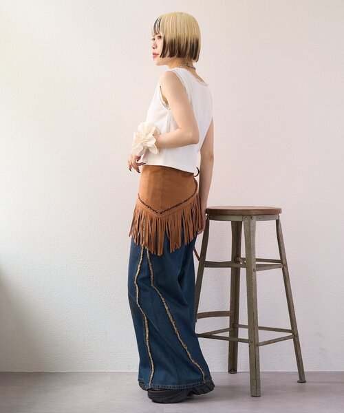 w closet（ダブルクローゼット）の「【25AW】【3色展開】レースロゴタンク（キャミソール・レディース・アイボリー/オフホワイト/チャコールグレー・FREE）」の19枚目の写真