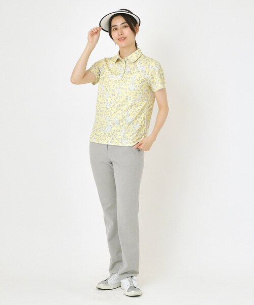 adabat（アダバット）の「【吸水速乾】リボンロゴプリントポロシャツ（ポロシャツ・レディース・ライトイエロー系1/ホワイト系1・40/38/42/36）」の9枚目の写真