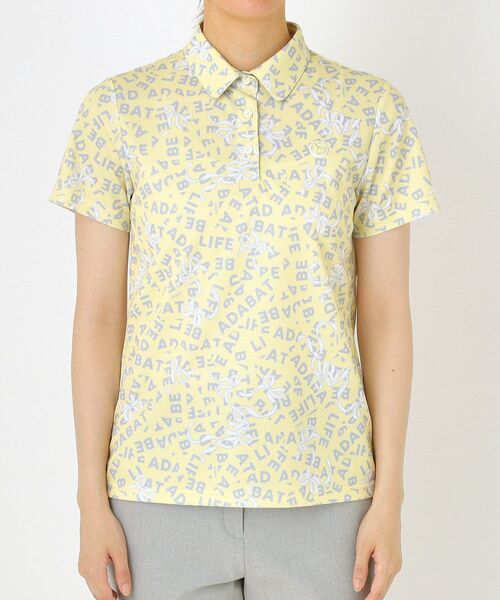 adabat（アダバット）の「【吸水速乾】リボンロゴプリントポロシャツ（ポロシャツ・レディース・ライトイエロー系1/ホワイト系1・40/38/42/36）」の12枚目の写真
