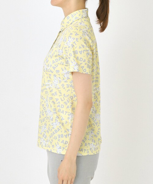 adabat（アダバット）の「【吸水速乾】リボンロゴプリントポロシャツ（ポロシャツ・レディース・ライトイエロー系1/ホワイト系1・40/38/42/36）」の13枚目の写真