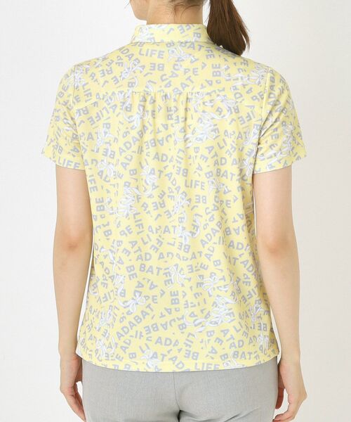 adabat（アダバット）の「【吸水速乾】リボンロゴプリントポロシャツ（ポロシャツ・レディース・ライトイエロー系1/ホワイト系1・40/38/42/36）」の14枚目の写真