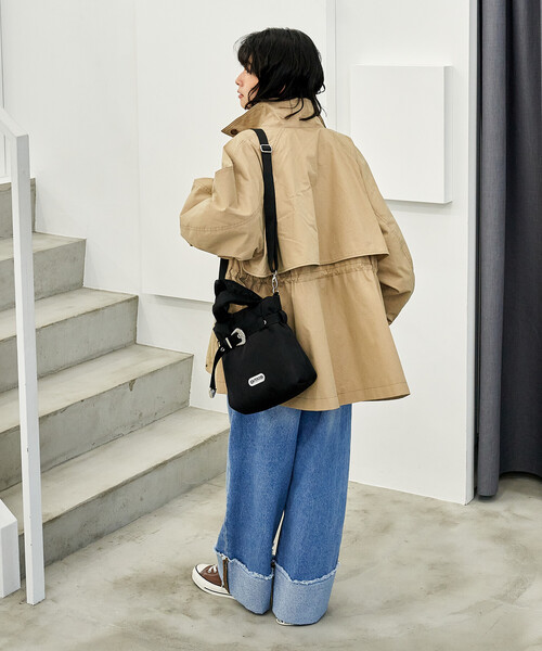 セール】ウォッシュ加工 ロールアップ イージーデニムパンツ【限定展開