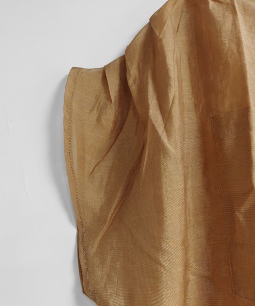 ONEP STAR（ワンピスター）の「ポケット付きシアーシャツ（シャツ/ブラウス・レディース・オフホワイト/オレンジ/ブラック/ベージュ・MEDIUM/LARGE）」の20枚目の写真