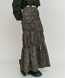 W:Huku（フーク）の「【W:Huku / ブライトジャカードシリーズ】シャーリング スカート（スカート）」