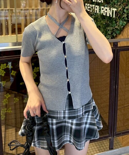 continuer de NICE CLAUP(コンティニューデナイスクラップ)の「チェックニミスカパンツ(スカート・レディース・ブラック系その他/ブラウン系その他・FREE)」の5枚目の写真
