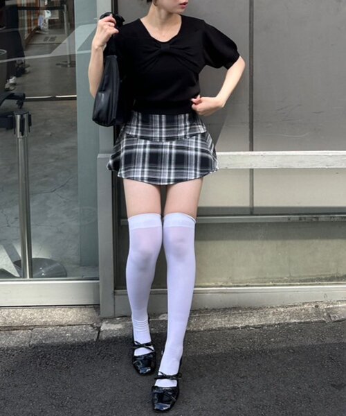 continuer de NICE CLAUP(コンティニューデナイスクラップ)の「チェックニミスカパンツ(スカート・レディース・ブラック系その他/ブラウン系その他・FREE)」の6枚目の写真