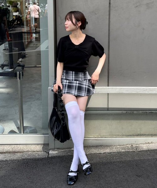 continuer de NICE CLAUP(コンティニューデナイスクラップ)の「チェックニミスカパンツ(スカート・レディース・ブラック系その他/ブラウン系その他・FREE)」の7枚目の写真