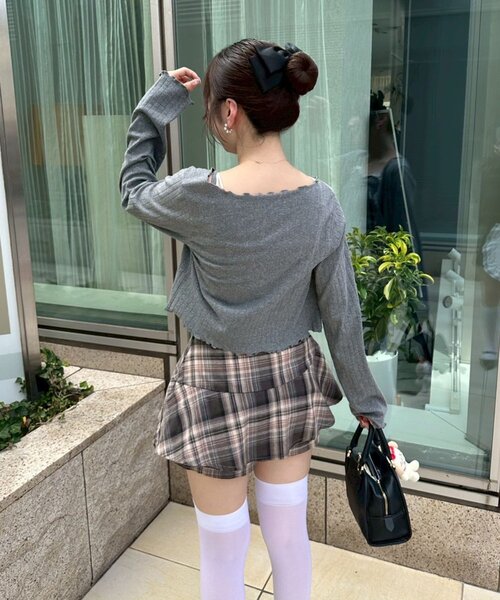 continuer de NICE CLAUP(コンティニューデナイスクラップ)の「チェックニミスカパンツ(スカート・レディース・ブラック系その他/ブラウン系その他・FREE)」の14枚目の写真