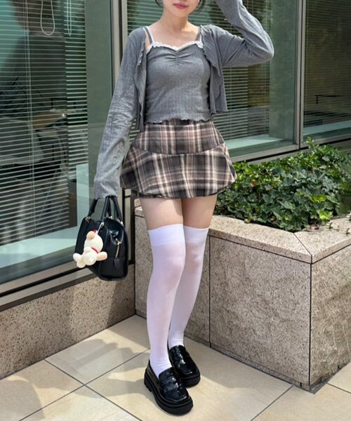 continuer de NICE CLAUP(コンティニューデナイスクラップ)の「チェックニミスカパンツ(スカート・レディース・ブラック系その他/ブラウン系その他・FREE)」の15枚目の写真