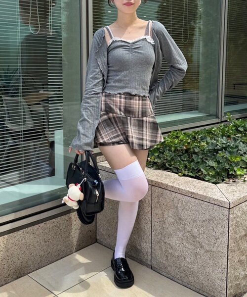 continuer de NICE CLAUP(コンティニューデナイスクラップ)の「チェックニミスカパンツ(スカート・レディース・ブラック系その他/ブラウン系その他・FREE)」の17枚目の写真