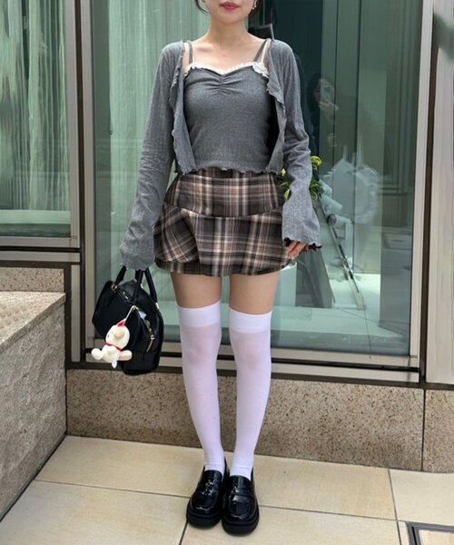 continuer de NICE CLAUP(コンティニューデナイスクラップ)の「チェックニミスカパンツ(スカート・レディース・ブラック系その他/ブラウン系その他・FREE)」の19枚目の写真