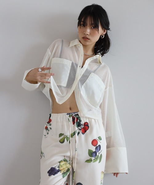 docking mesh shirt / 切替メッシュシャツ