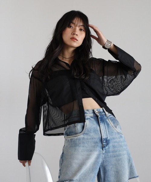 docking mesh shirt / 切替メッシュシャツ