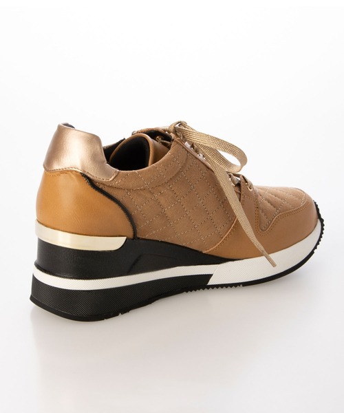 enchanted(エンチャンテッド)の「キルティングレースアップウェッジスニーカー(スニーカー・レディース・キャメル/ベージュ/ブラック/グレイッシュベージュ・S/M/L/LL)」の19枚目の写真