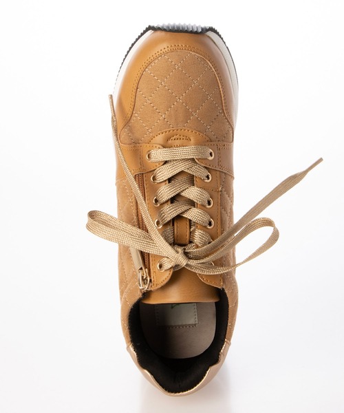 enchanted(エンチャンテッド)の「キルティングレースアップウェッジスニーカー(スニーカー・レディース・キャメル/ベージュ/ブラック/グレイッシュベージュ・S/M/L/LL)」の20枚目の写真
