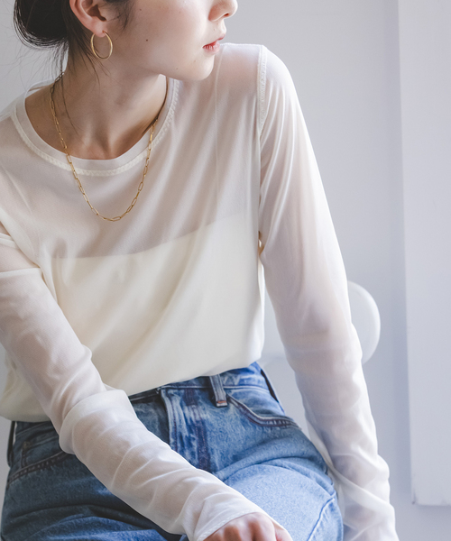 追加》スキンチュールロングTシャツ（Tシャツ/カットソー）｜NOBLE