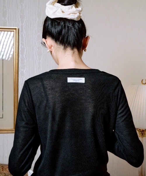 Smyeon(スミョン)の「Loose sleeve crewneck t-shirt/ルーズスリーブクルーネックカットソー(Tシャツ/カットソー・レディース・ホワイト/イエロー/パープル/ブラック/グレー/ライトブルー/ミント・FREE)」の3枚目の写真
