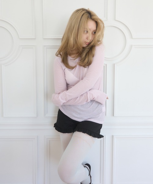 Smyeon(スミョン)の「Loose sleeve crewneck t-shirt/ルーズスリーブクルーネックカットソー(Tシャツ/カットソー・レディース・ホワイト/イエロー/パープル/ブラック/グレー/ライトブルー/ミント・FREE)」の12枚目の写真