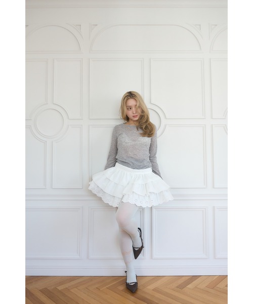 Smyeon(スミョン)の「Loose sleeve crewneck t-shirt/ルーズスリーブクルーネックカットソー(Tシャツ/カットソー・レディース・ホワイト/イエロー/パープル/ブラック/グレー/ライトブルー/ミント・FREE)」の15枚目の写真