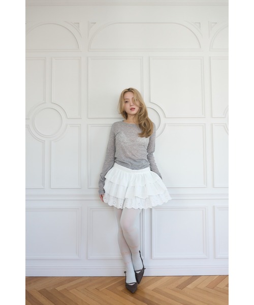 Smyeon(スミョン)の「Loose sleeve crewneck t-shirt/ルーズスリーブクルーネックカットソー(Tシャツ/カットソー・レディース・ホワイト/イエロー/パープル/ブラック/グレー/ライトブルー/ミント・FREE)」の16枚目の写真