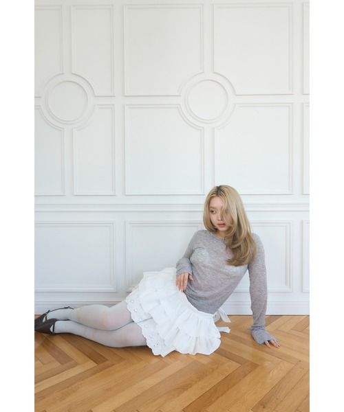 Smyeon(スミョン)の「Loose sleeve crewneck t-shirt/ルーズスリーブクルーネックカットソー(Tシャツ/カットソー・レディース・ホワイト/イエロー/パープル/ブラック/グレー/ライトブルー/ミント・FREE)」の19枚目の写真