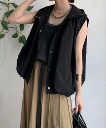 人気❣️DOUDOU カットジョーゼットベスト 黒 カットジョーゼットベスト | DOUDOU(ドゥドゥ)レディース | PAL