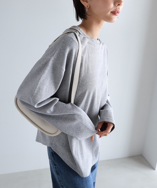 evernavy(エバーネイビー)の「テレコリブレイヤード長袖トップス(Tシャツ/カットソー・レディース・ブラウン/ブラック/アイボリー/杢グレー・M)」の19枚目の写真