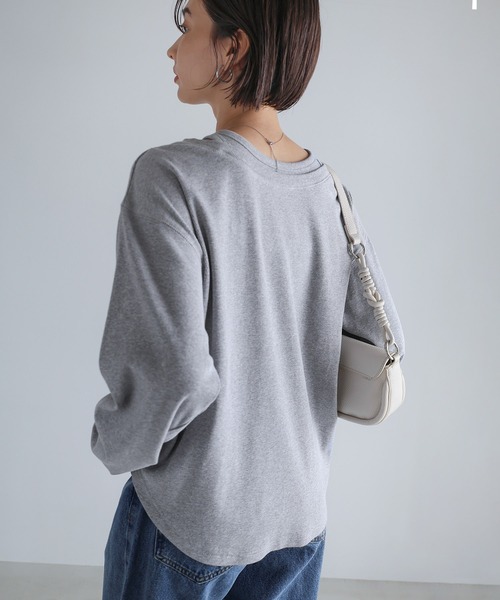 セール】テレコリブレイヤード長袖トップス（Tシャツ/カットソー